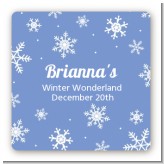 Snowflakes - Square Personalized Birthday Party Sticker Labels