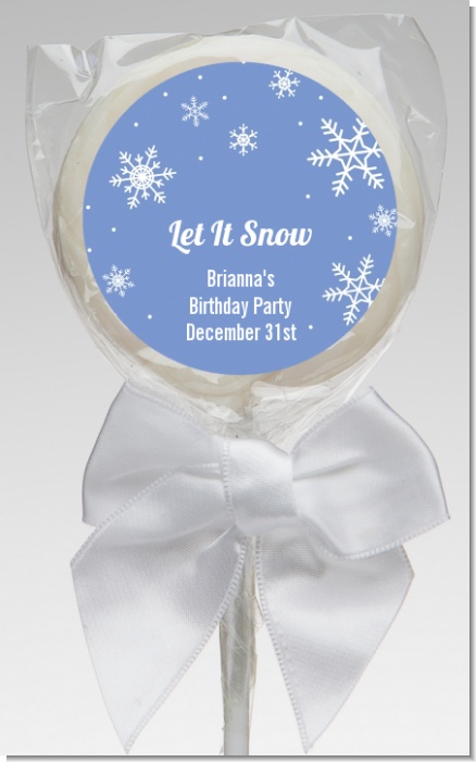 Snowflakes - Personalized Birthday Party Lollipop Favors