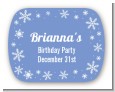Snowflakes - Personalized Birthday Party Rounded Corner Stickers thumbnail