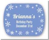 Snowflakes - Personalized Birthday Party Rounded Corner Stickers