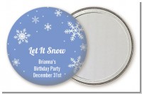 Snowflakes - Personalized Birthday Party Pocket Mirror Favors