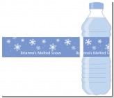 Snowflakes - Personalized Birthday Party Water Bottle Labels