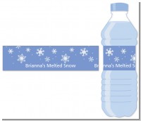 Snowflakes - Personalized Birthday Party Water Bottle Labels