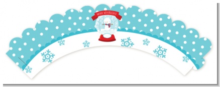 Snow Globe Winter Wonderland - Birthday Party Cupcake Wrappers