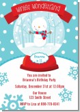 Snow Globe Winter Wonderland - Birthday Party Invitations