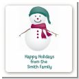 Snowman - Square Personalized Christmas Sticker Labels thumbnail