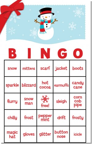 Snowman Family with Snowflakes Free Christmas Bingo Game