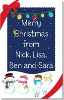 Snowman Family with Lights - Personalized Christmas Wall Art
