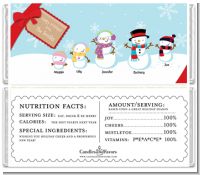 Snowman Family with Snowflakes - Personalized Christmas Candy Bar Wrappers