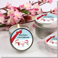 Snowman Family with Snowflakes - Christmas Candle Favors