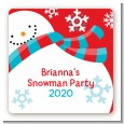 Snowman Fun - Square Personalized Christmas Sticker Labels thumbnail