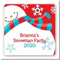 Snowman Fun - Square Personalized Christmas Sticker Labels