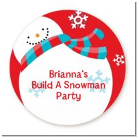 Snowman Fun - Round Personalized Christmas Sticker Labels