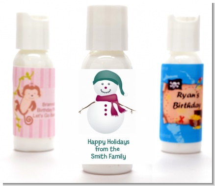 Snowman - Personalized Christmas Lotion Favors