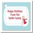 Snowman Snow Scene - Personalized Christmas Card Stock Favor Tags thumbnail