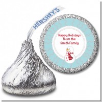 Snowman Snow Scene - Hershey Kiss Christmas Sticker Labels