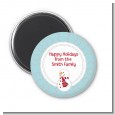 Snowman Snow Scene - Personalized Christmas Magnet Favors thumbnail