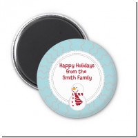 Snowman Snow Scene - Personalized Christmas Magnet Favors