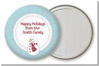 Snowman Snow Scene - Personalized Christmas Pocket Mirror Favors