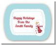 Snowman Snow Scene - Personalized Christmas Rounded Corner Stickers thumbnail