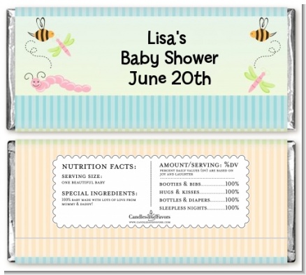 Snug As a Bug - Personalized Baby Shower Candy Bar Wrappers