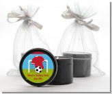 Soccer - Birthday Party Black Candle Tin Favors