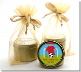 Soccer - Birthday Party Gold Tin Candle Favors