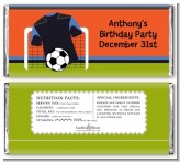 Soccer Jersey Black and Blue - Personalized Birthday Party Candy Bar Wrappers