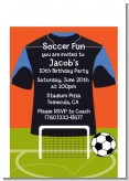Soccer Jersey Black and Blue - Birthday Party Petite Invitations