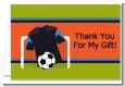 Soccer Jersey Black and Blue - Birthday Party Thank You Cards thumbnail