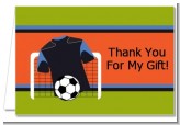 Soccer Jersey Black and Blue - Birthday Party Thank You Cards