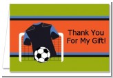 Soccer Jersey Black and Blue - Birthday Party Thank You Cards
