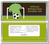 Soccer Jersey Green and Blue - Personalized Birthday Party Candy Bar Wrappers