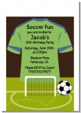 Soccer Jersey Green and Blue - Birthday Party Petite Invitations