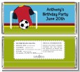 Soccer Jersey Red and Black - Personalized Birthday Party Candy Bar Wrappers thumbnail