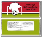 Soccer Jersey White, Red and Black - Personalized Birthday Party Candy Bar Wrappers