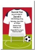 Soccer Jersey White, Red and Black - Birthday Party Petite Invitations