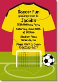 Soccer Jersey Yellow and Red - Birthday Party Invitations