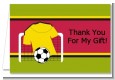 Soccer Jersey Yellow and Red - Birthday Party Thank You Cards thumbnail