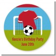 Soccer - Round Personalized Birthday Party Sticker Labels thumbnail