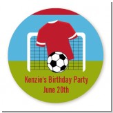 Soccer - Round Personalized Birthday Party Sticker Labels