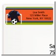 Soccer Jersey Black and Blue - Birthday Party Return Address Labels thumbnail