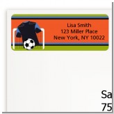 Soccer Jersey Black and Blue - Birthday Party Return Address Labels