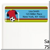 Soccer Jersey Red and Black - Birthday Party Return Address Labels