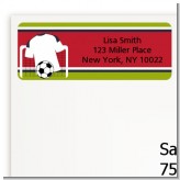 Soccer Jersey White, Red and Black - Birthday Party Return Address Labels