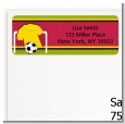 Soccer Jersey Yellow and Red - Birthday Party Return Address Labels thumbnail