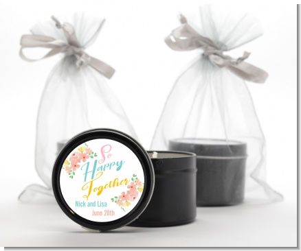 So Happy Together - Bridal Shower Black Candle Tin Favors