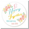 So Happy Together - Round Personalized Bridal Shower Sticker Labels thumbnail