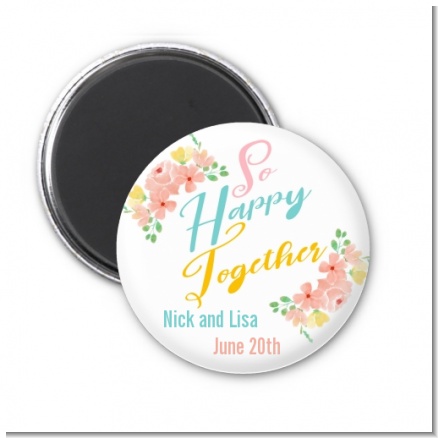 So Happy Together - Personalized Bridal Shower Magnet Favors