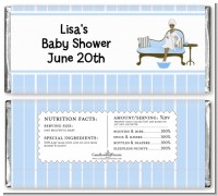 Spa Mom Blue African American - Personalized Baby Shower Candy Bar Wrappers